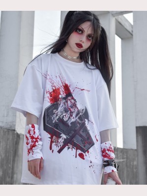 Bloody Gothic Printed T-Skirt by Blood Supply (BSY49)
